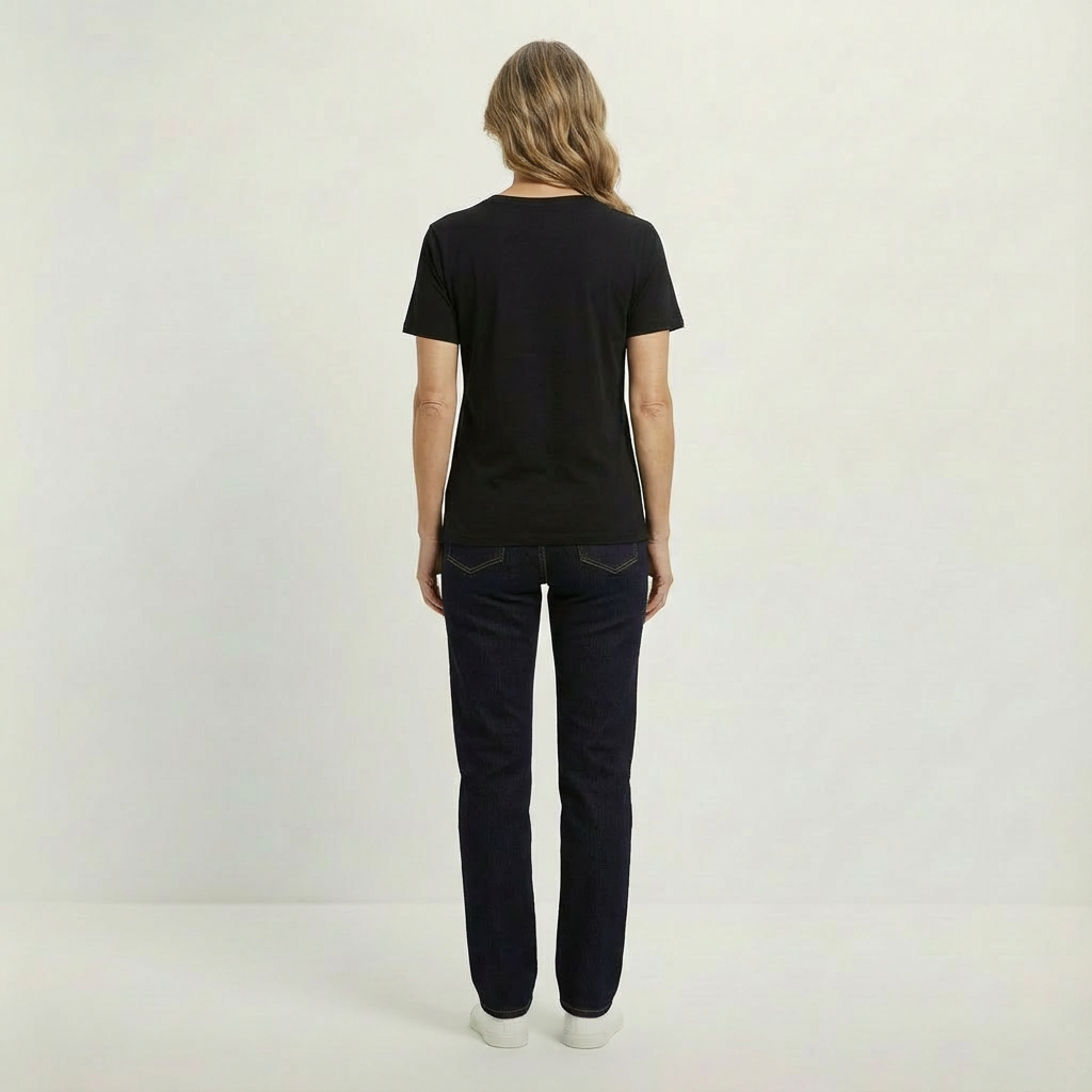 Basic Damen T-Shirt mit V-Ausschnitt aus Bio-Baumwolle in Conversion