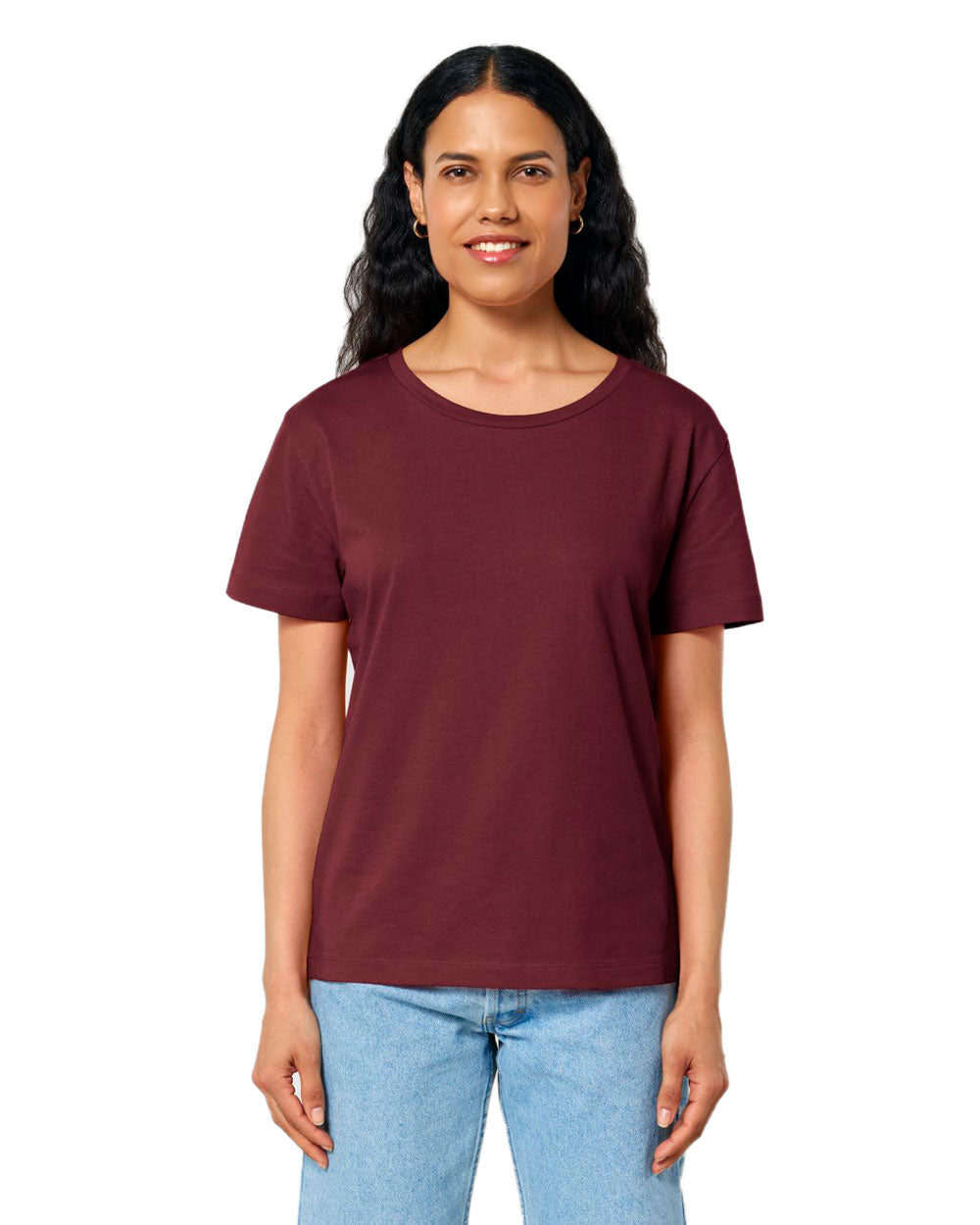 damen-iconic-t-shirt-bio-baumwolle-midlight-burgundy-014EXpLcbES5dPD