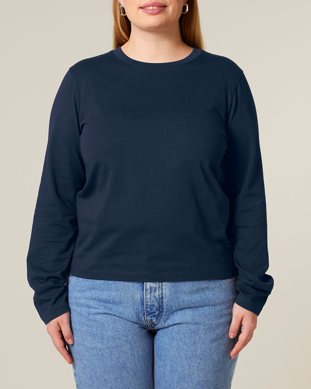 Basic-Damen-Longsleeve-aus-100-Biobaumwolle-Nachhhaltig-Fair-Produziert-Eco-Sustainable-STUDIO-NAVY-FRONT