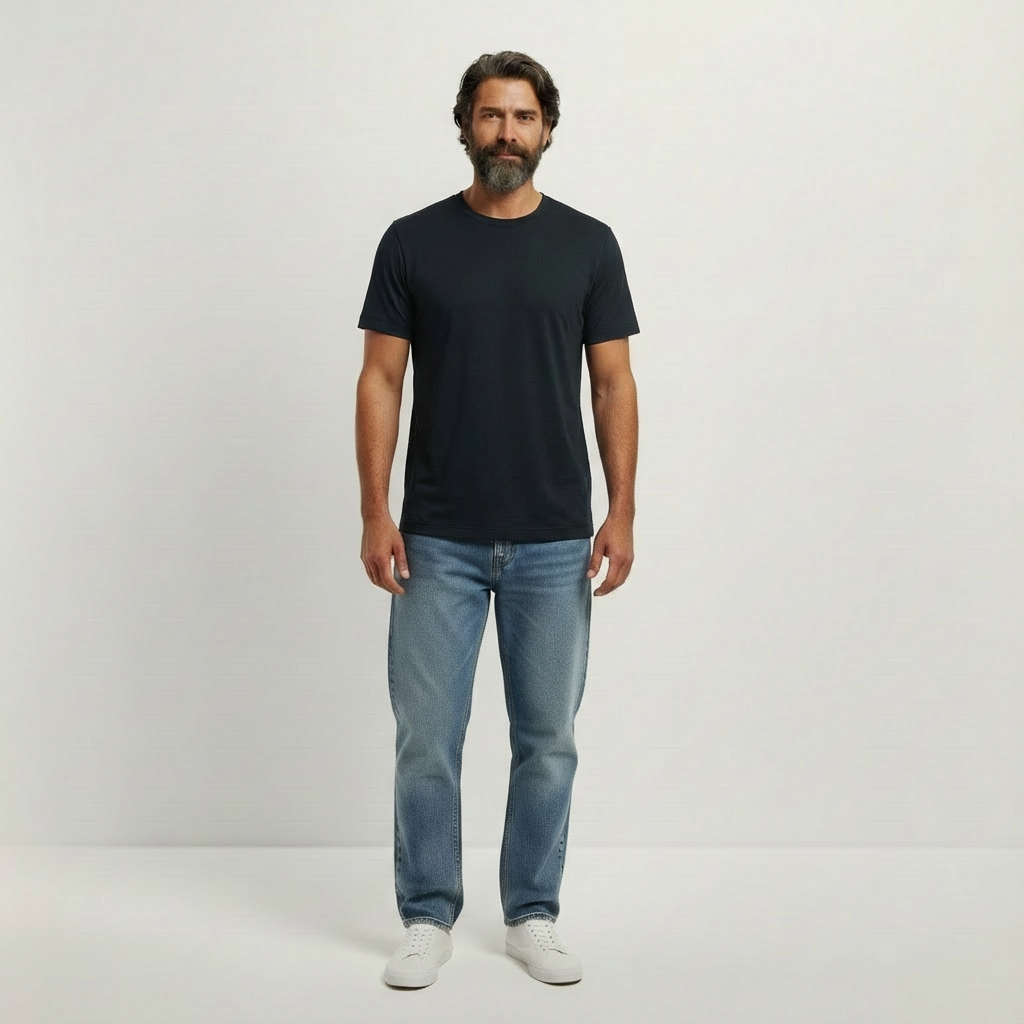 Basic Herren T-Shirt aus gekämmter Bio-Baumwolle