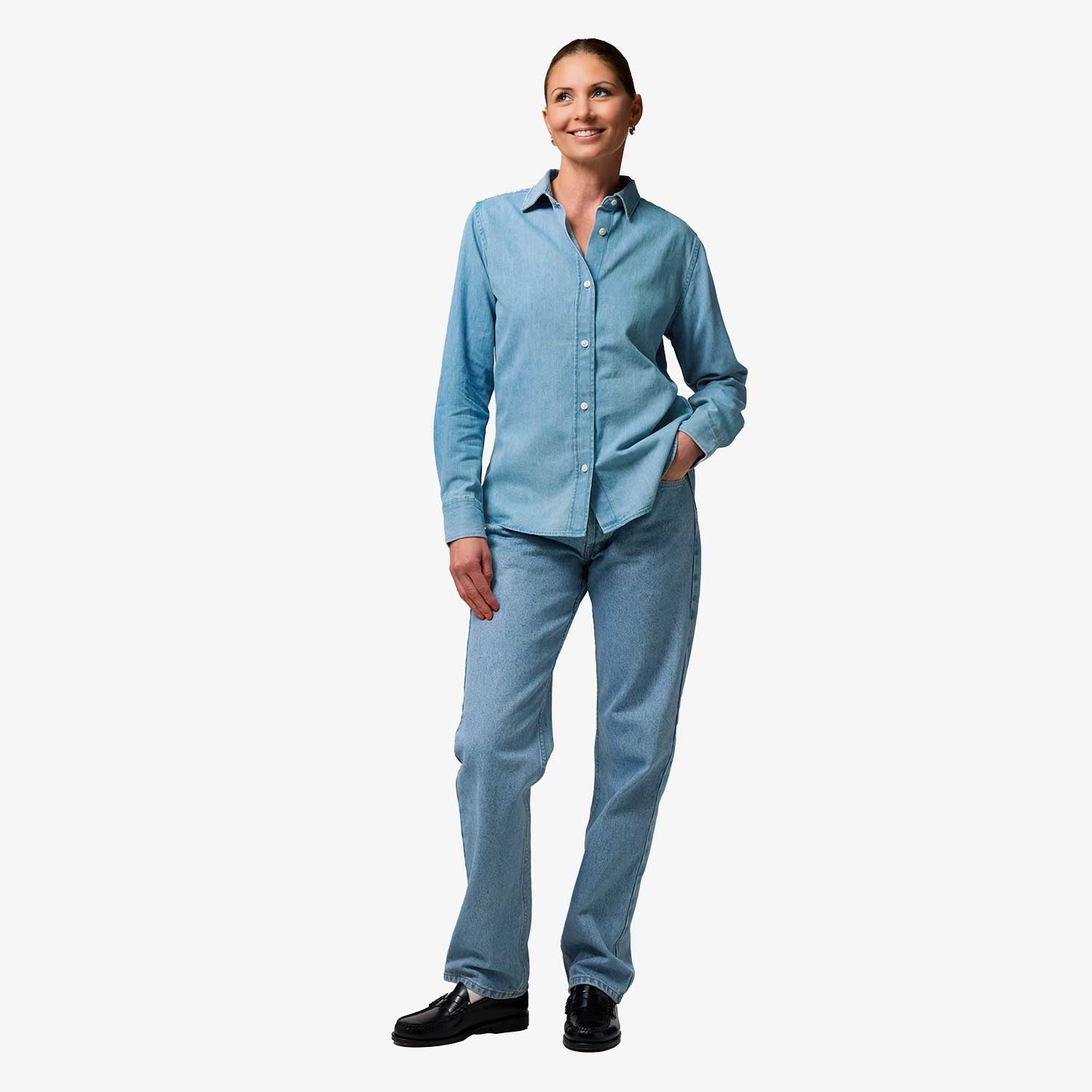 Damen-Jeansbluse aus Bio-Baumwolle