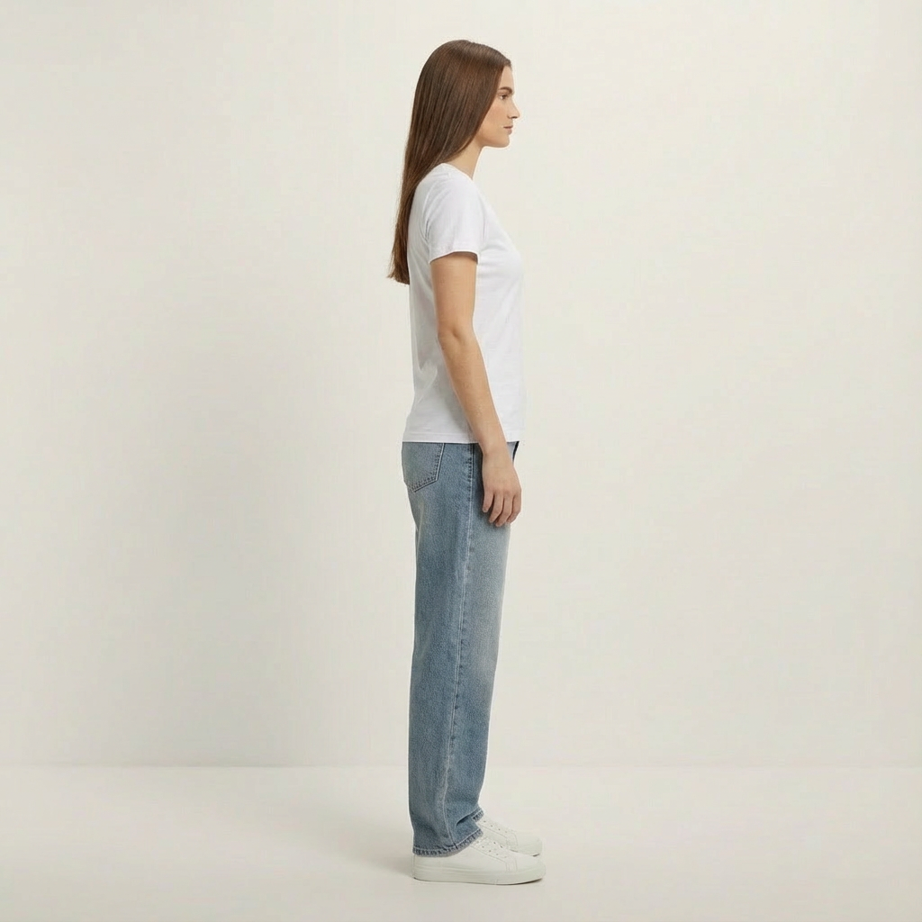 Basic Damen T-Shirt mit V-Ausschnitt aus Bio-Baumwolle in Conversion