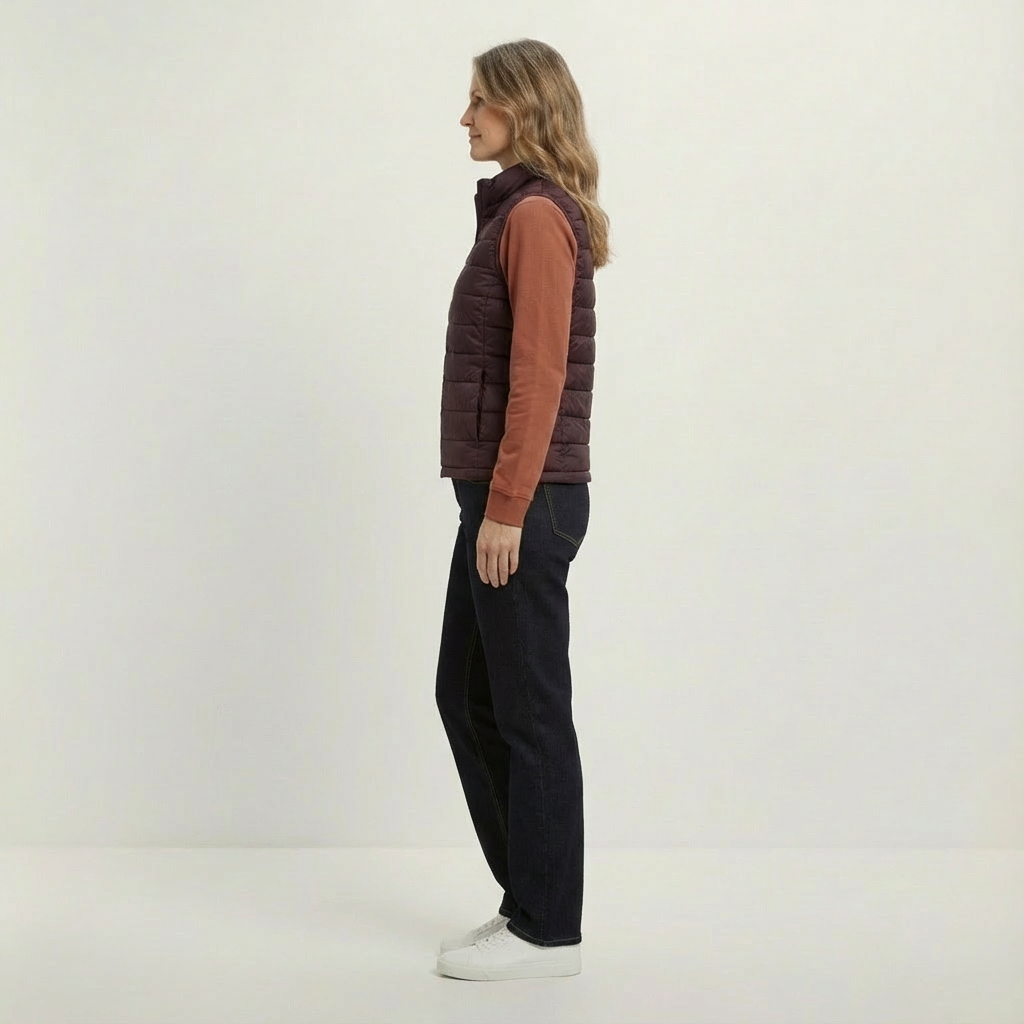 Damen Weste aus recyceltem Nylon – wattiert & figurbetont