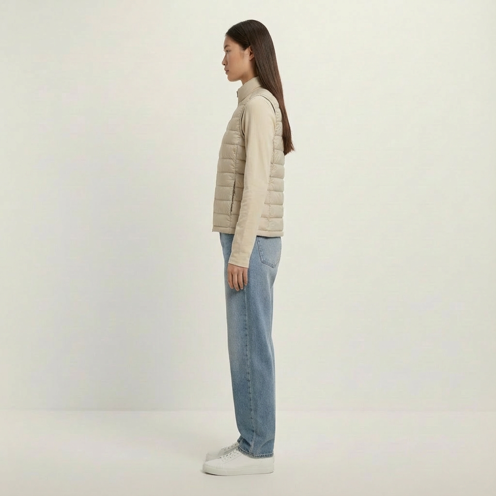 Damen Weste aus recyceltem Nylon – wattiert & figurbetont