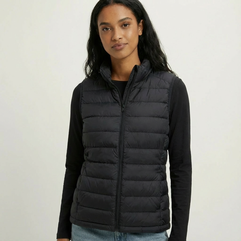 Damen Weste aus recyceltem Nylon – wattiert & figurbetont