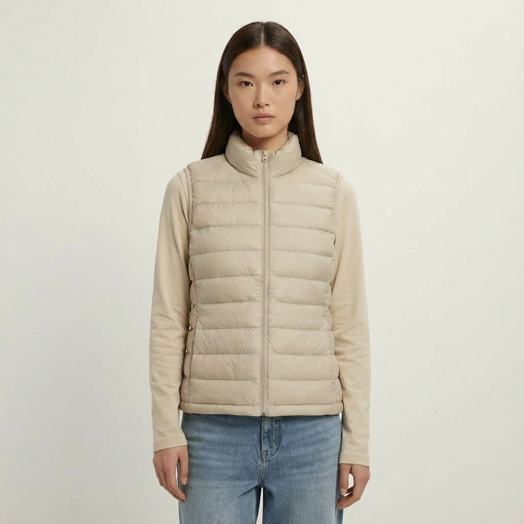 Damen Weste aus recyceltem Nylon – wattiert & figurbetont