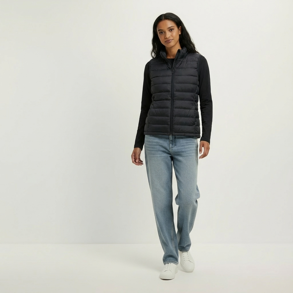 Damen Weste aus recyceltem Nylon – wattiert & figurbetont