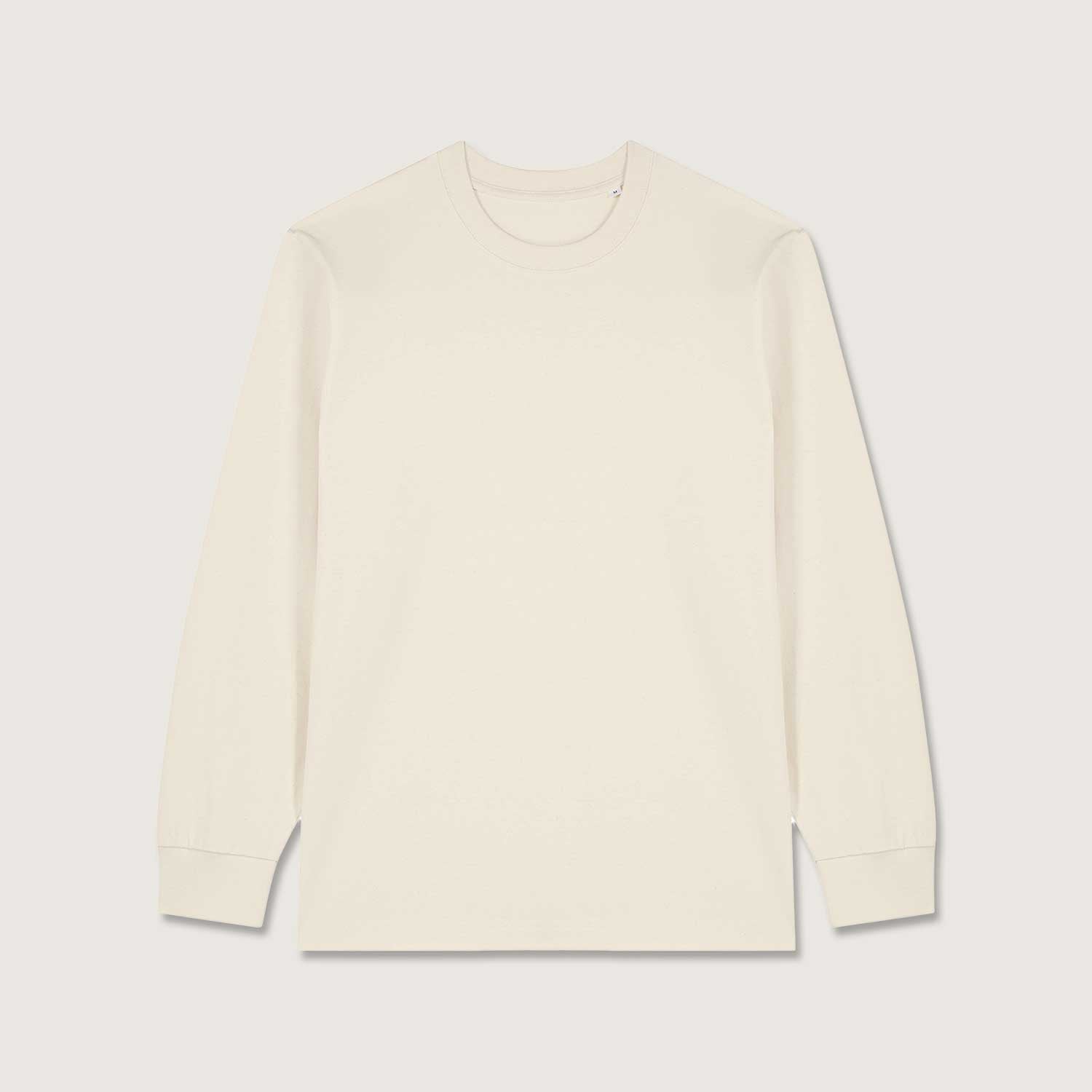 Schweres Unisex Basic Langarmshirt aus 100% Biobaumwolle