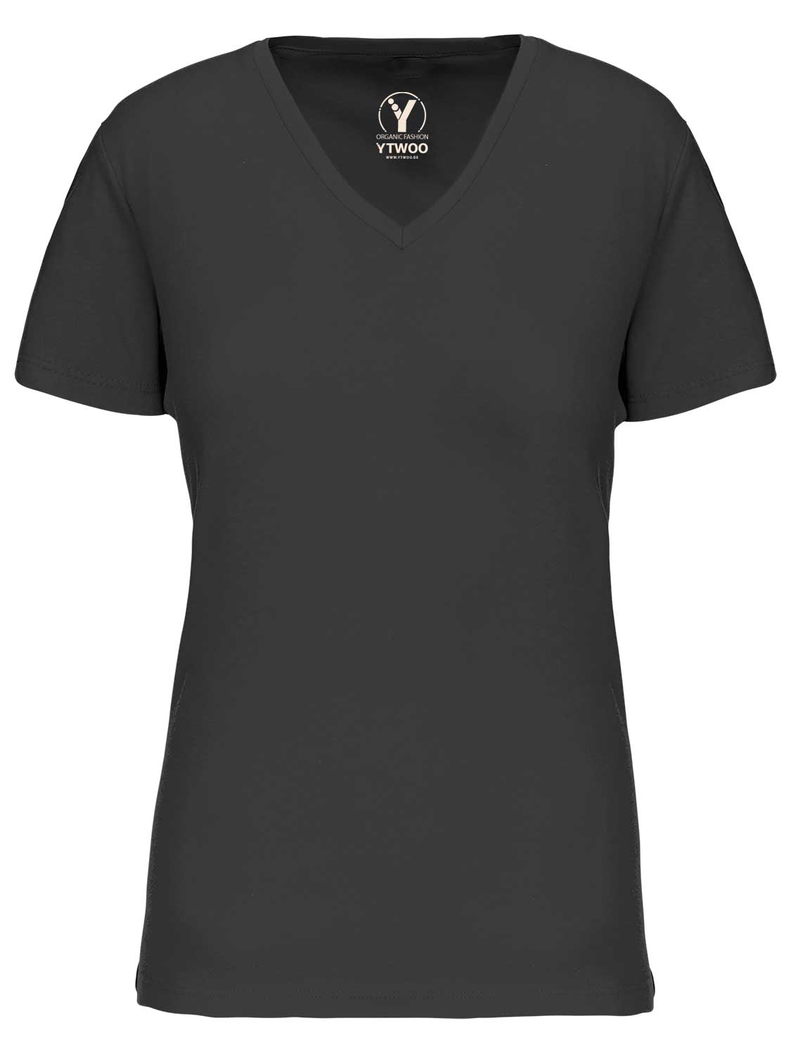 Basic Damen T-Shirt mit V-Ausschnitt aus Bio-Baumwolle in Conversion