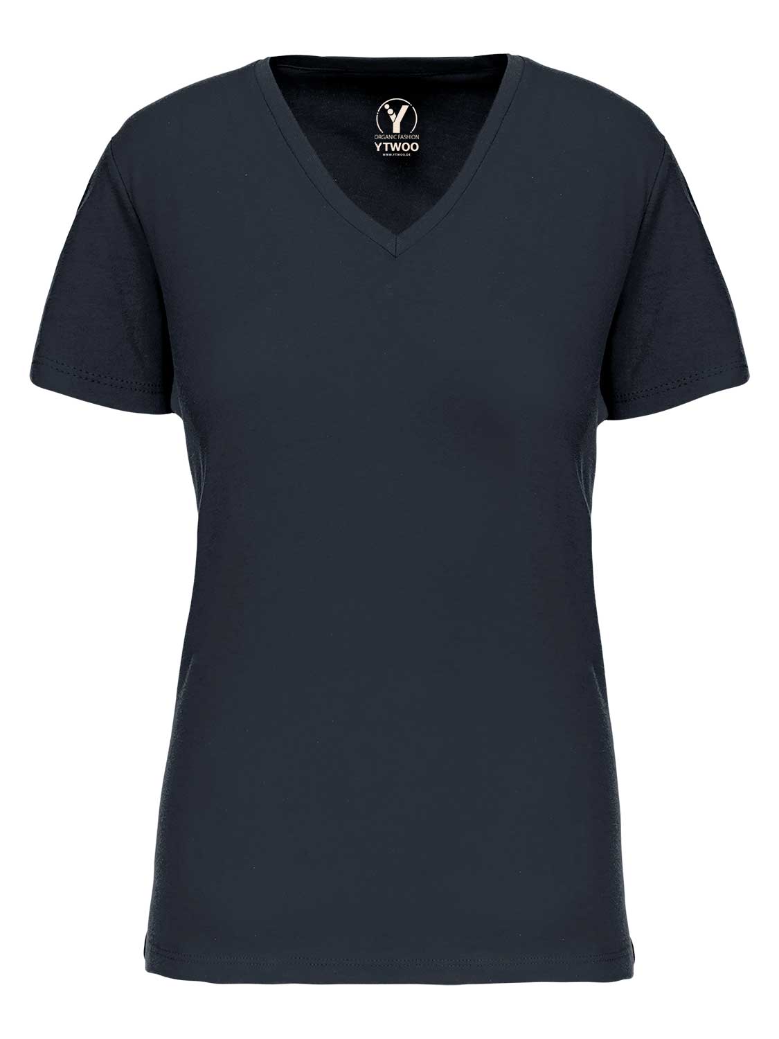 Basic Damen T-Shirt mit V-Ausschnitt aus Bio-Baumwolle in Conversion