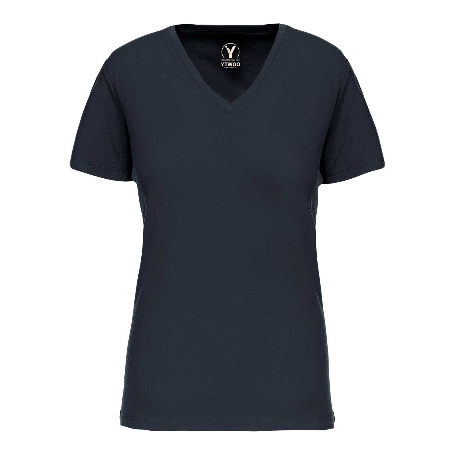 Basic Damen T-Shirt mit V-Ausschnitt aus Bio-Baumwolle in Conversion