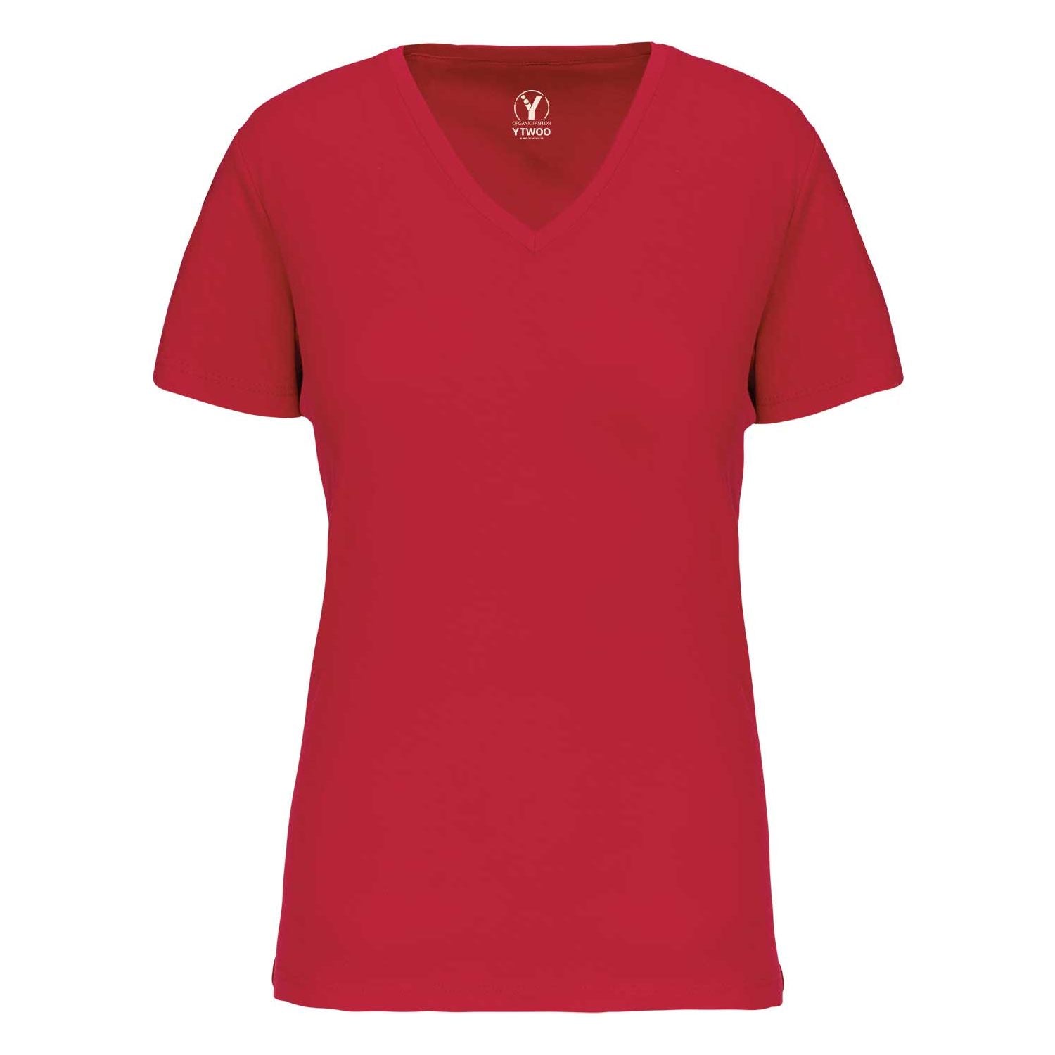 Basic Damen T-Shirt mit V-Ausschnitt aus Bio-Baumwolle in Conversion