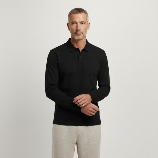 Herren Piqué-Polo Langarm