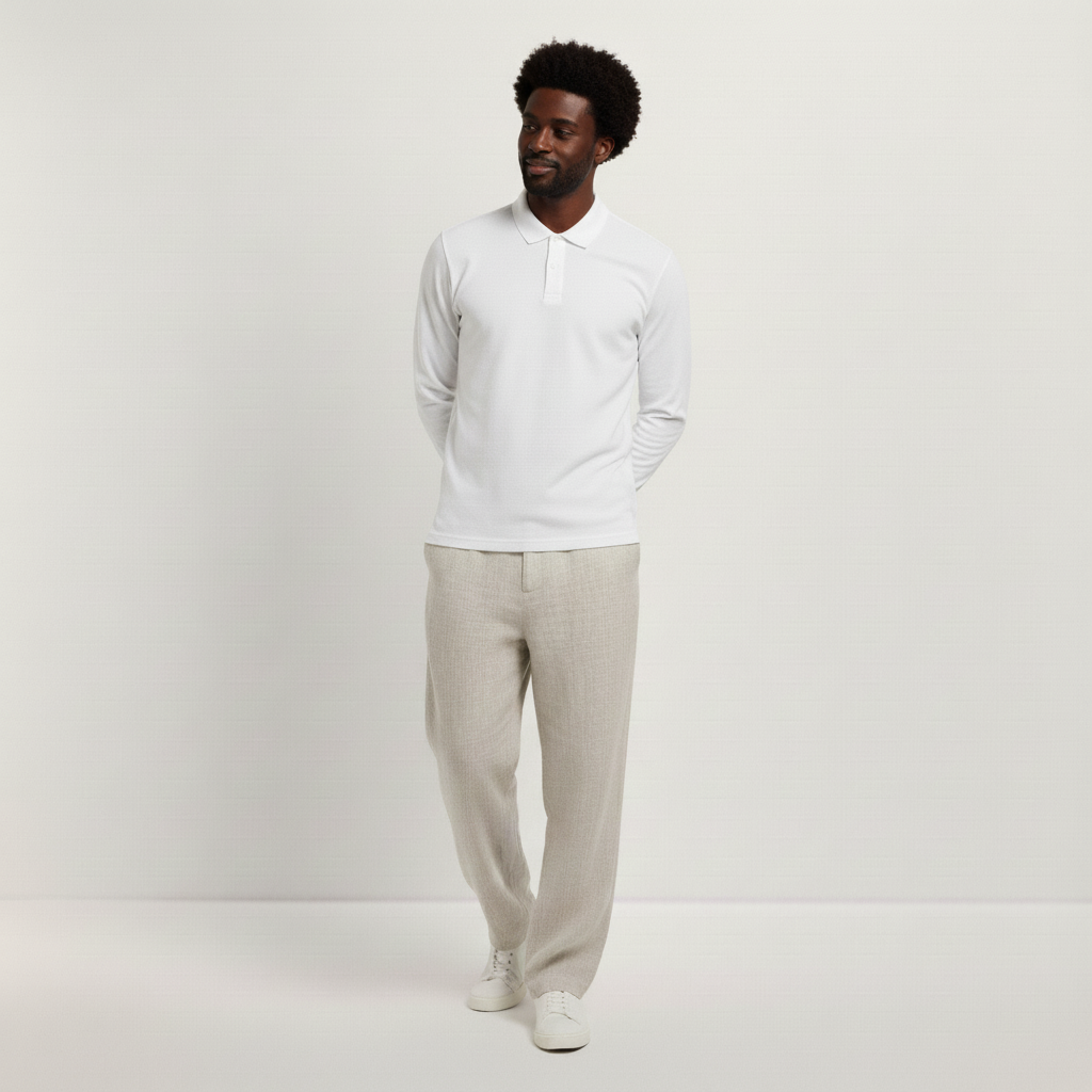 Herren Piqué-Polo Langarm