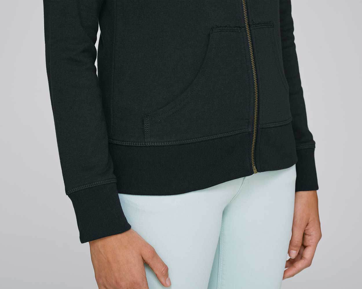 Kapuzenjacke-Biobaumwolle_Black_DHB-1100-Studio_Front_Detail_6