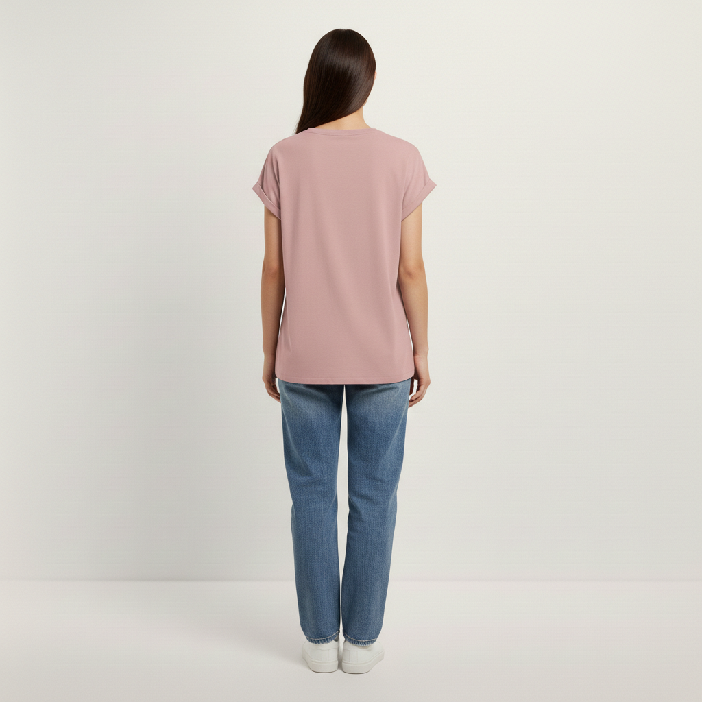 Damen T-Shirt mit Reversärmeln
