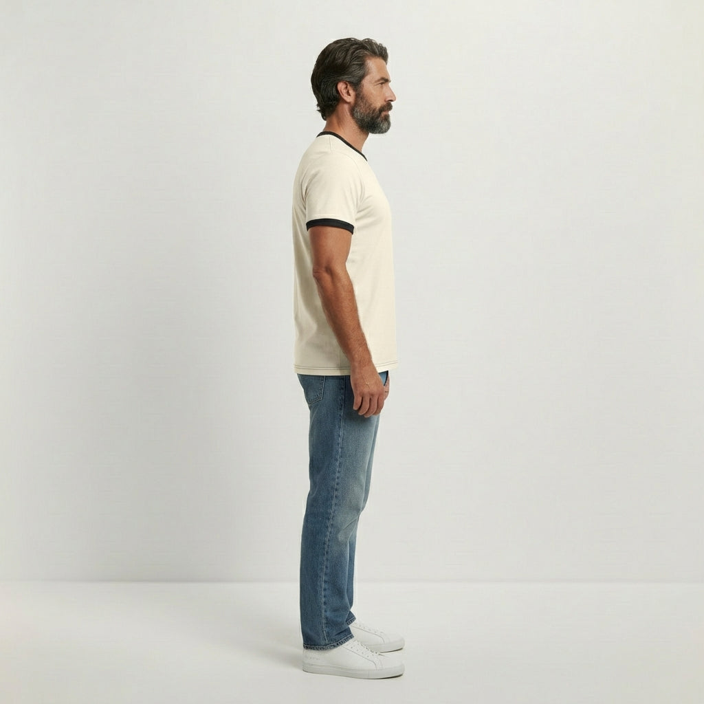 Vintage Ringer-T-Shirt Herren