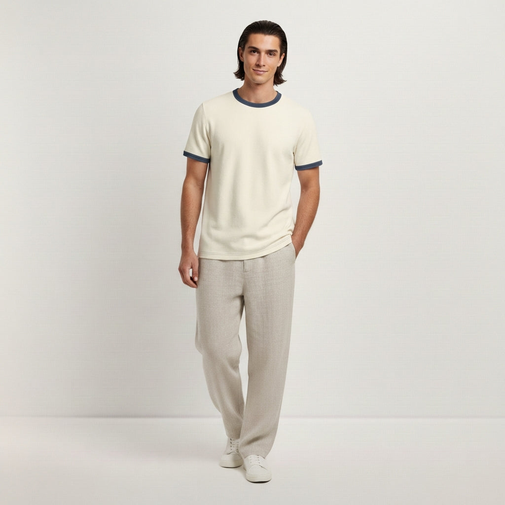 Vintage Ringer-T-Shirt Herren