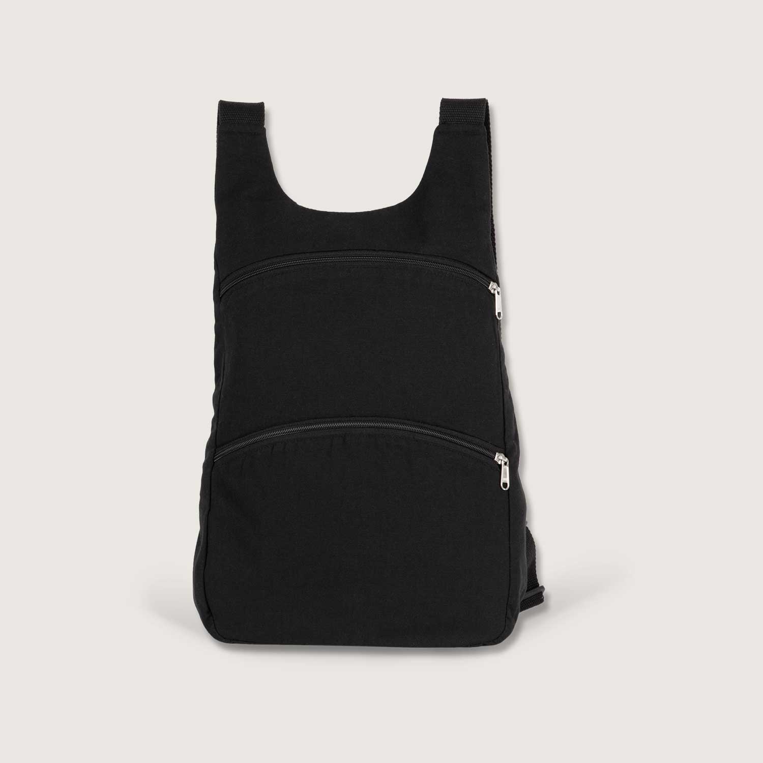 Recycelter Rucksack mit Anti-Diebstahlschutz-Tasche auf der Rückseite