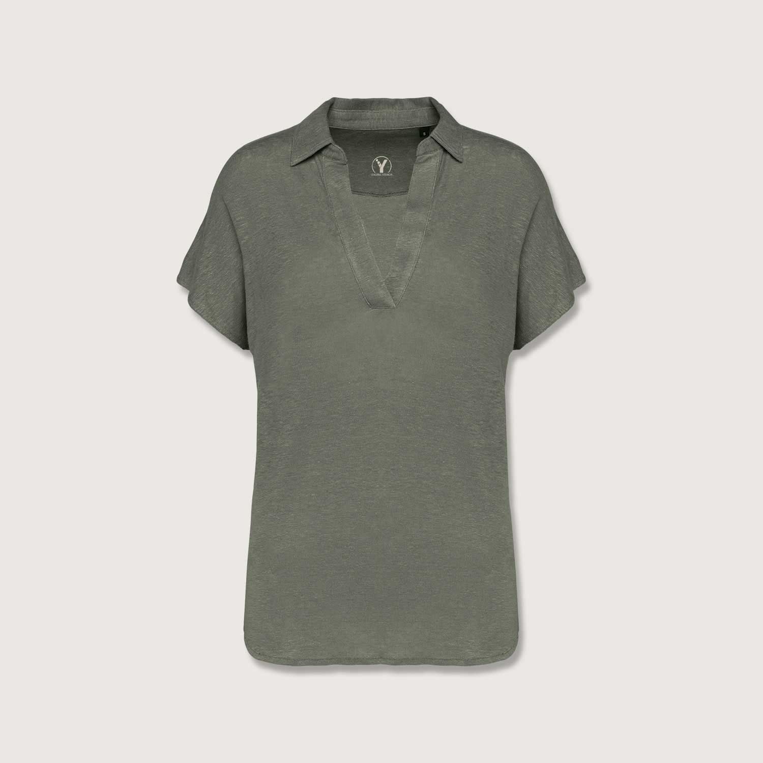Exklusives Damen Polohemd aus 100% Leinen