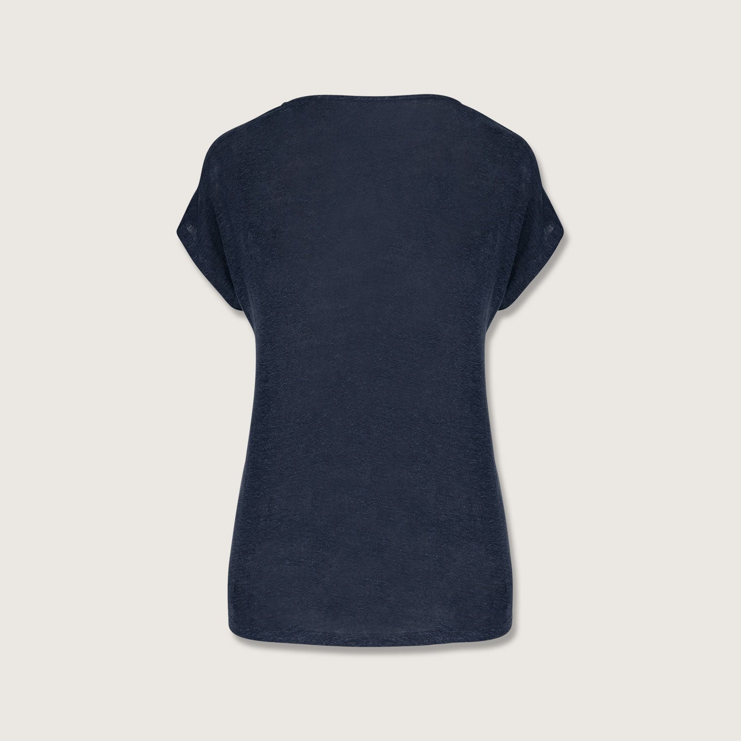 Damen-T-Shirt aus Leinen mit V-Ausschnitt