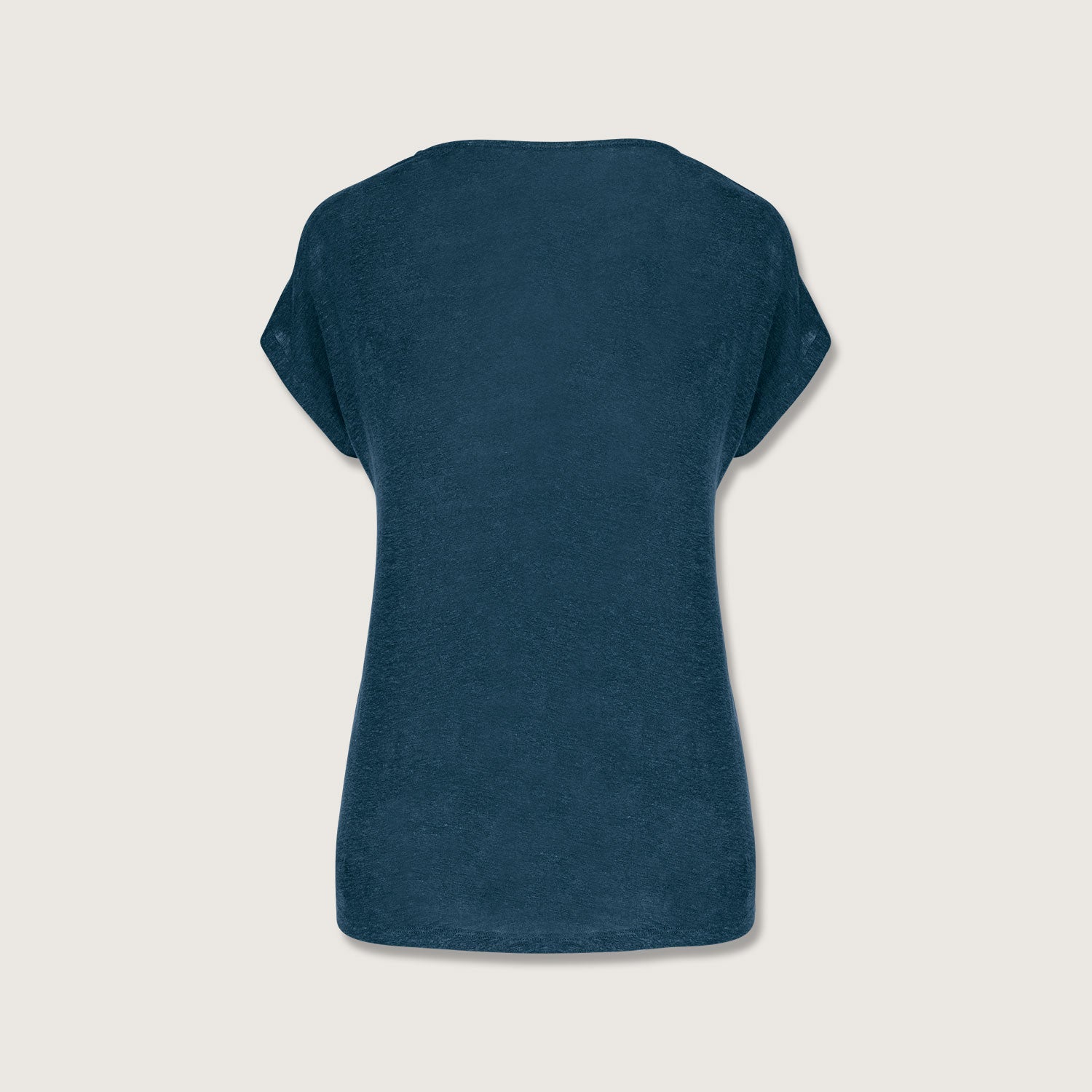 Damen-T-Shirt aus Leinen mit V-Ausschnitt