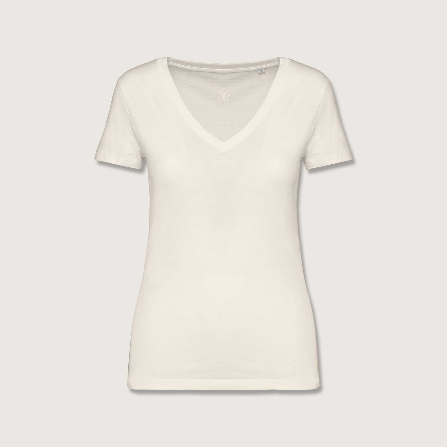 Damen T-Shirt mit V-Ausschnitt aus 100% Bio-Baumwolle
