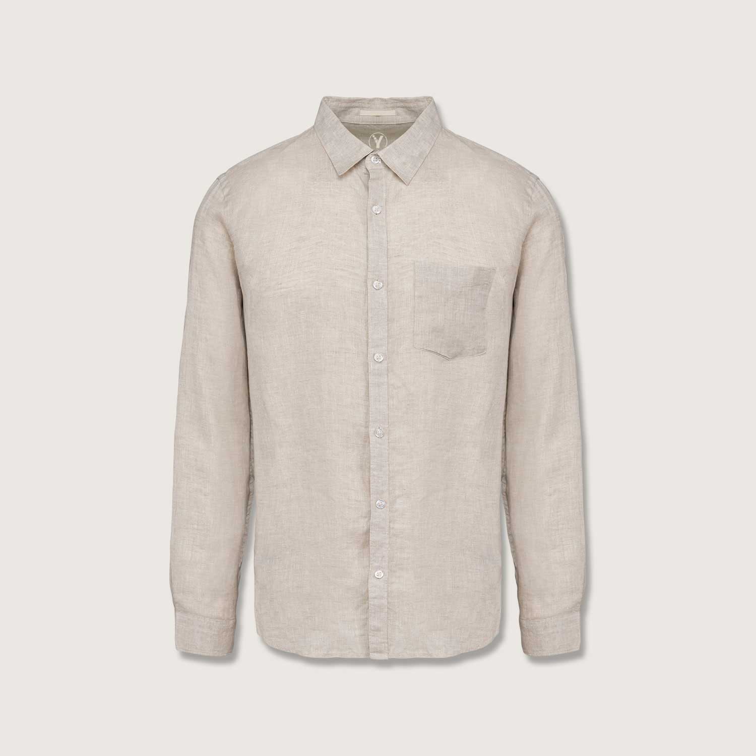 Leinenhemd für Herren aus 100% Leinen mit Kragen