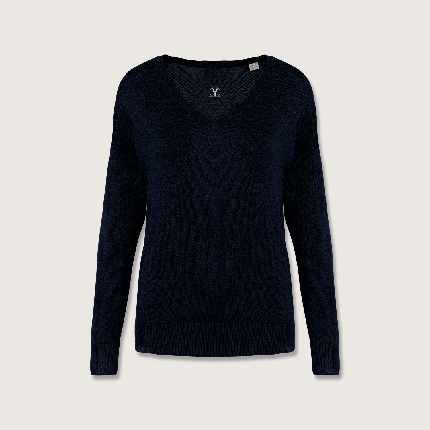 Damenpullover mit V-Ausschnitt aus Bio-Baumwolle und Lyocell TENCEL