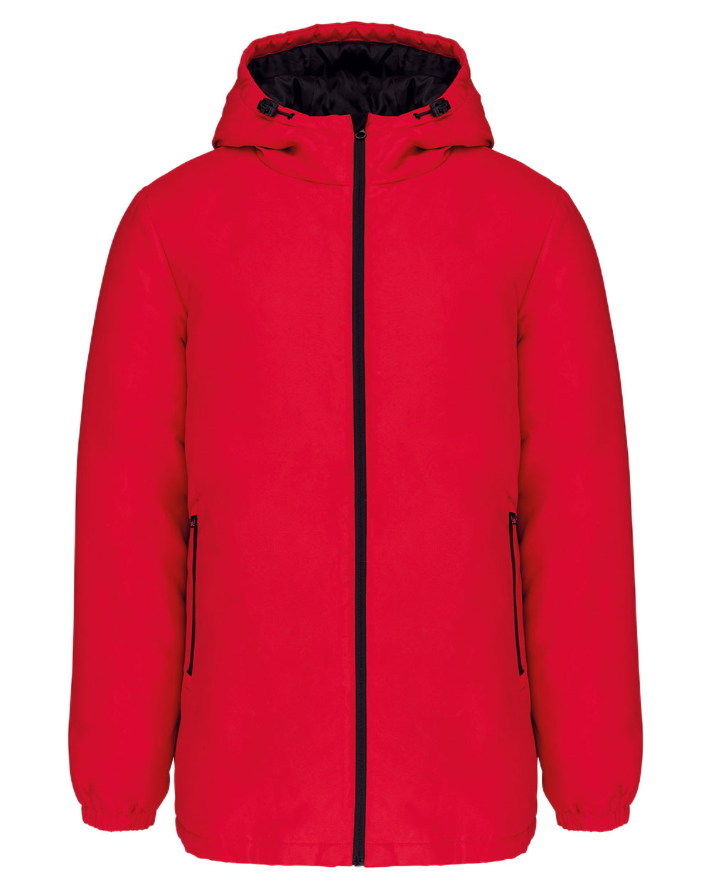 RED-ROT-FRONT-Parker-Regenjacke-Unisex-Wasserabweisend-Winter-Herbst-Recyceltes-Polyester-UEbergangsjacke-Kapuze-Parka-Padded-Stepp-Nachhaltig-Susatinalble-Recycelt