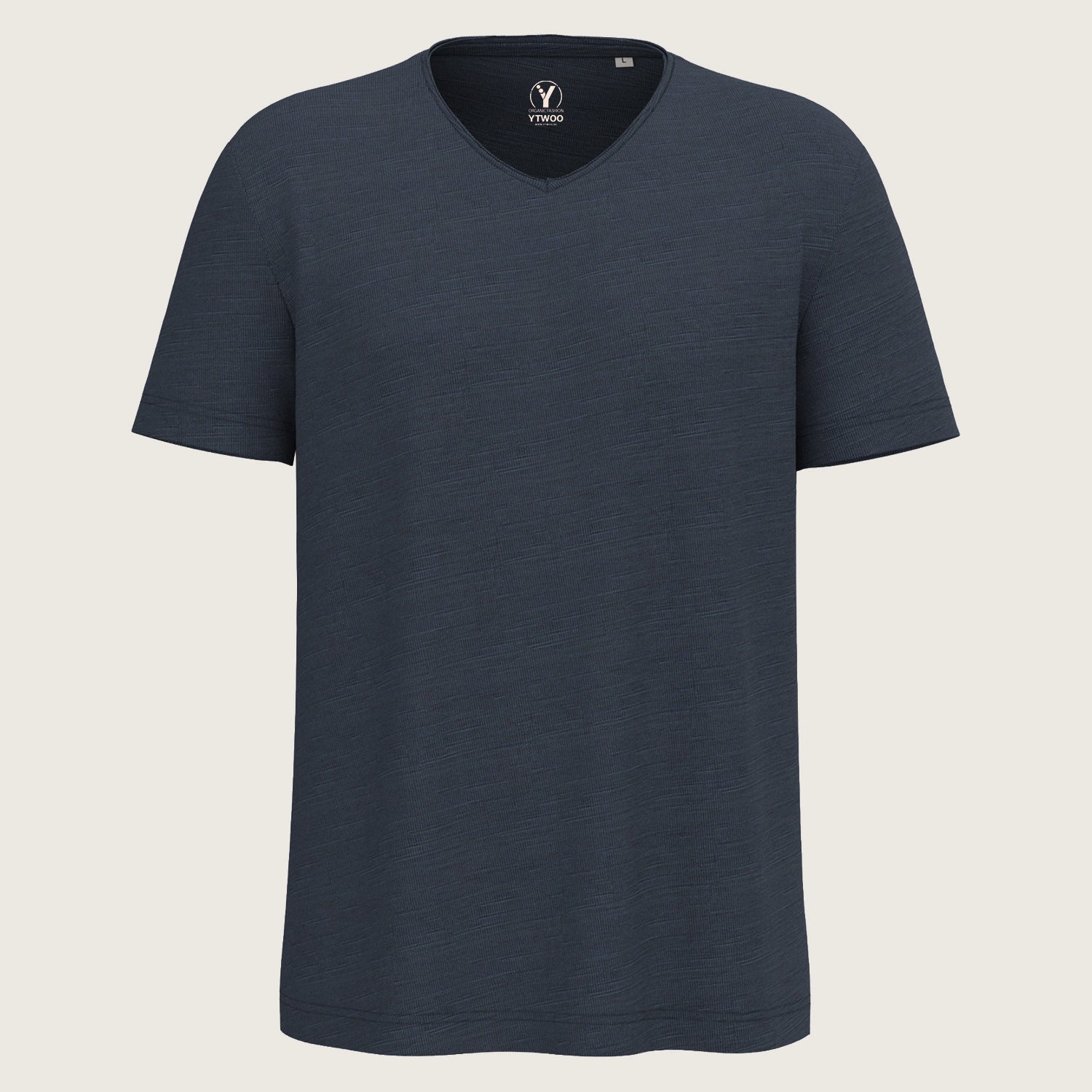 Herren Slub T-Shirt V-Auschnitt
