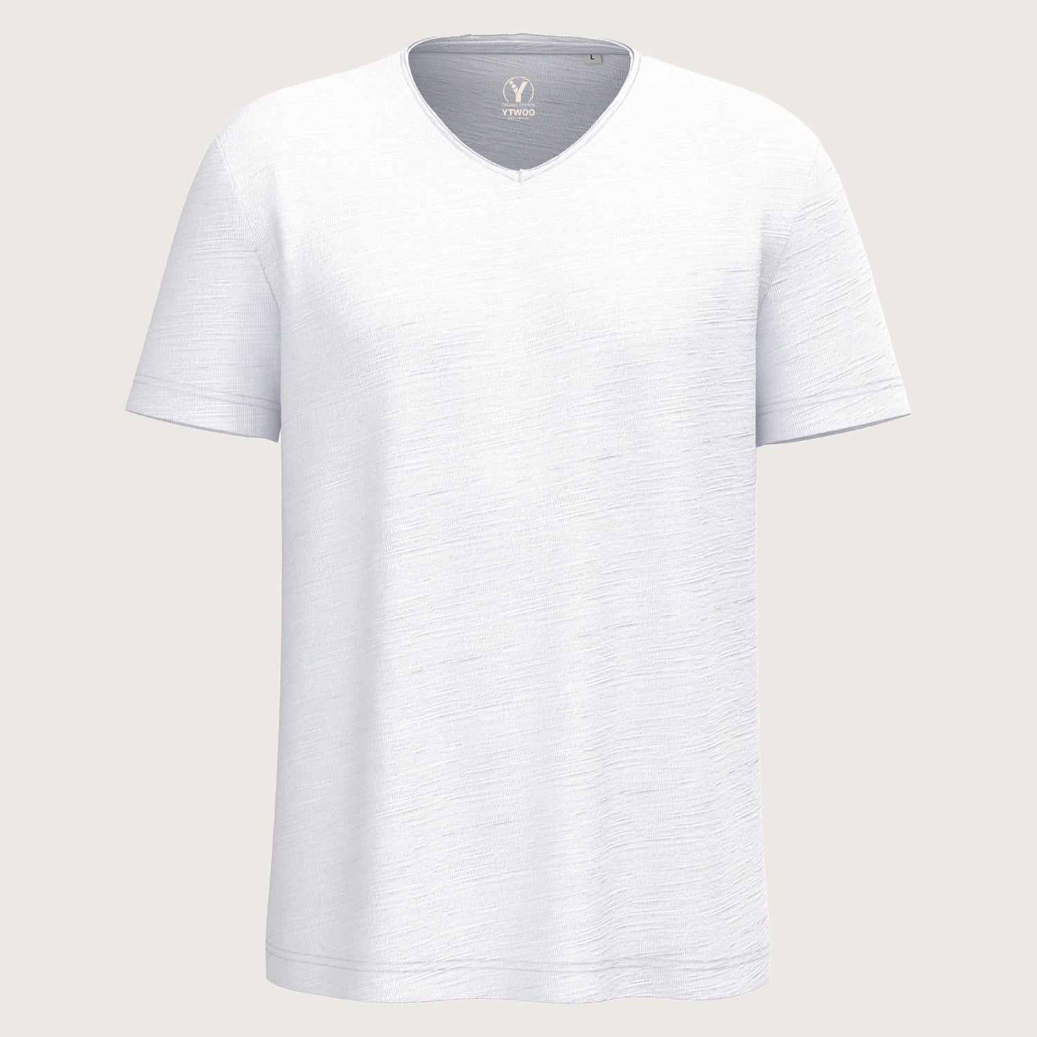 Herren Slub T-Shirt V-Auschnitt