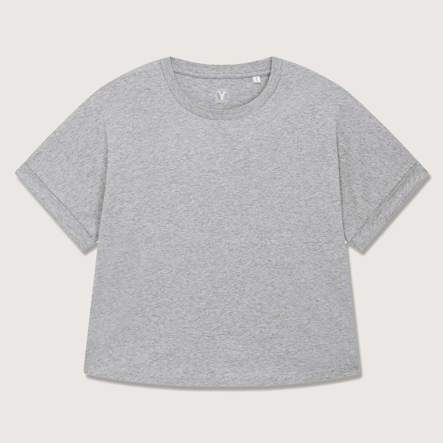 Damen T-Shirt Oversize | mit einteiligen und umgekrempelten Ärmeln