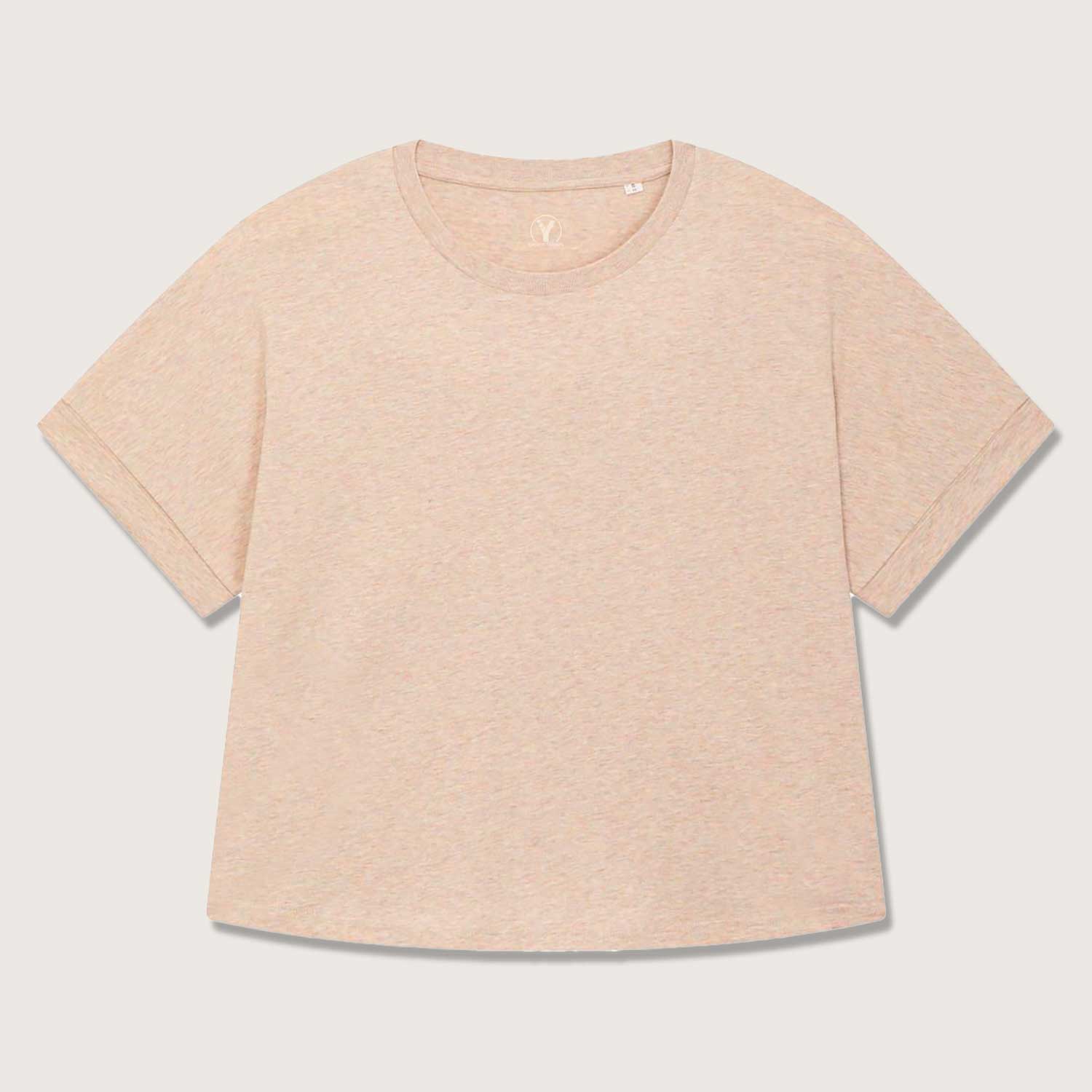 Damen T-Shirt Oversize | mit einteiligen und umgekrempelten Ärmeln