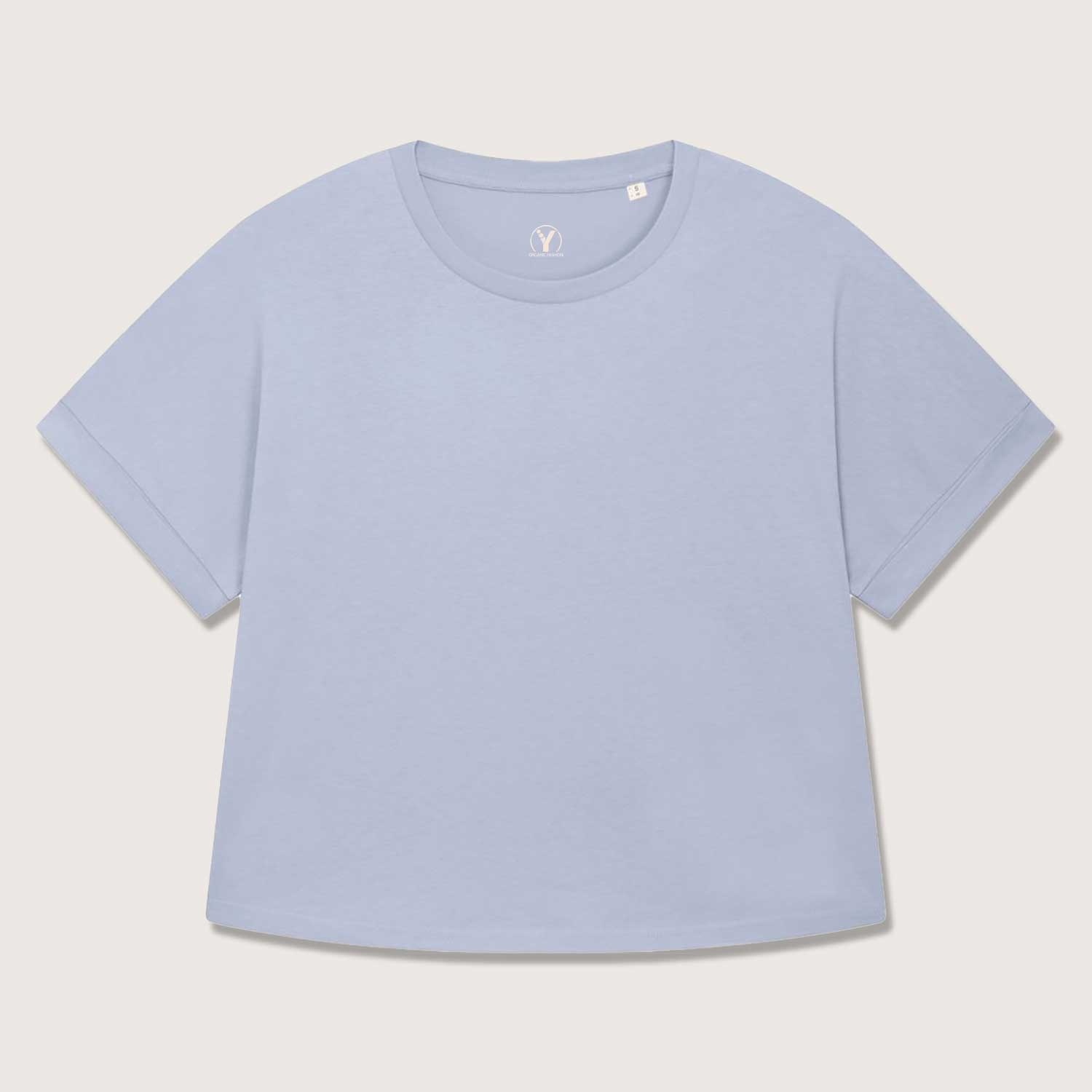 Damen T-Shirt Oversize | mit einteiligen und umgekrempelten Ärmeln