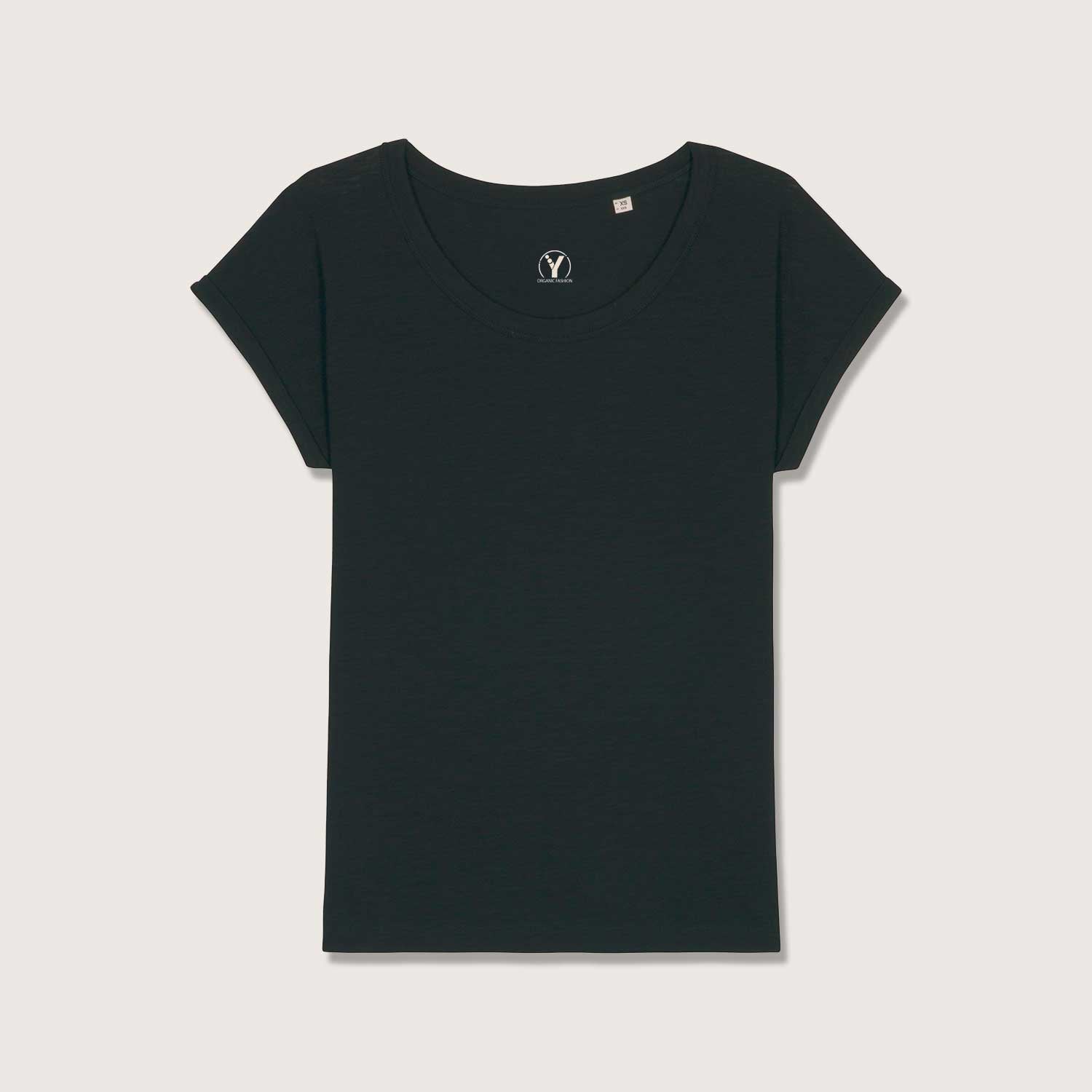 Leichtes T-Shirt in Slub Optik mit gerollten Ärmeln