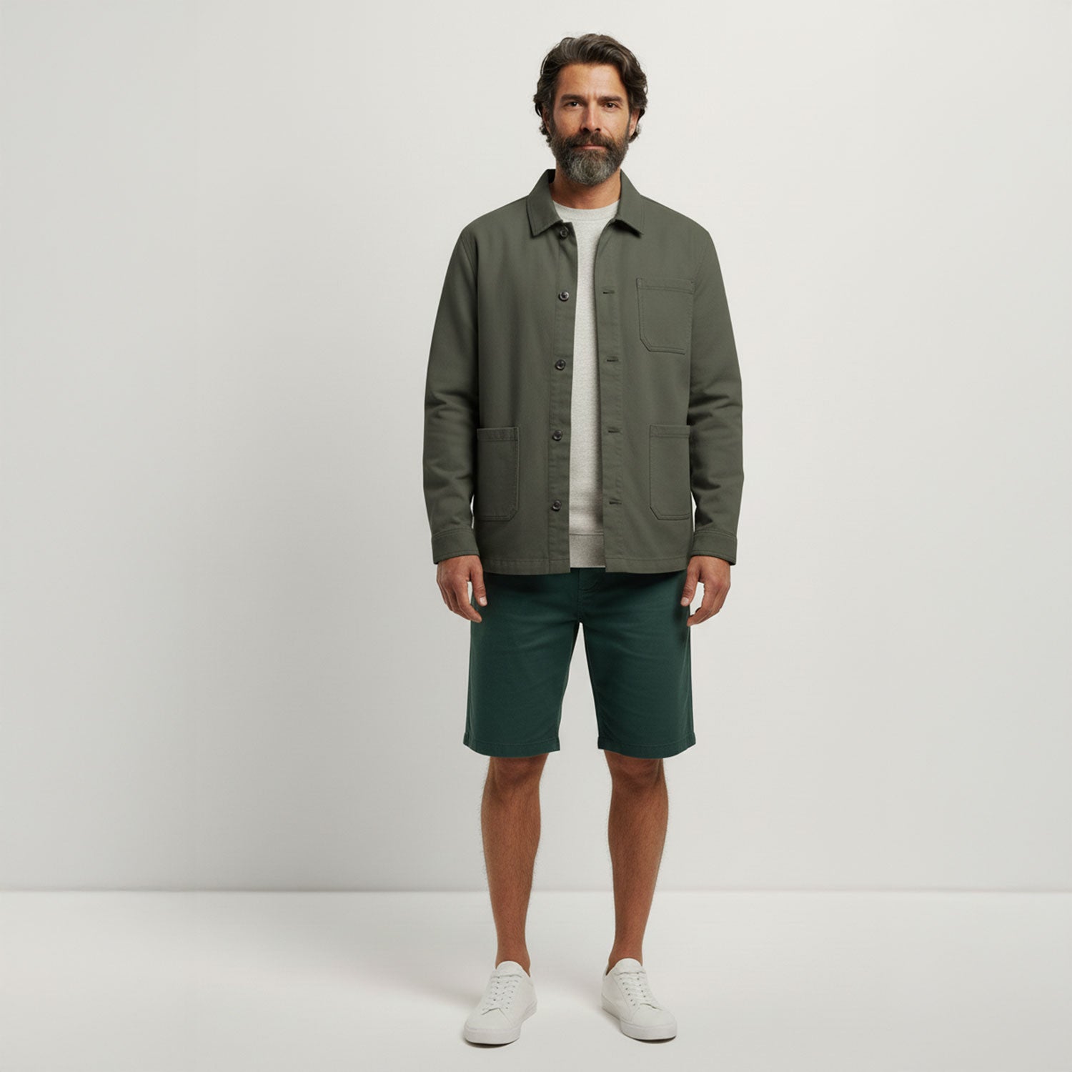 Basic Herren-Workerjacke aus nachhaltiger Baumwolle