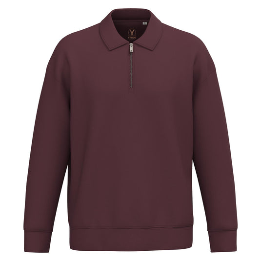 Zip-Sweater mit Polokragen