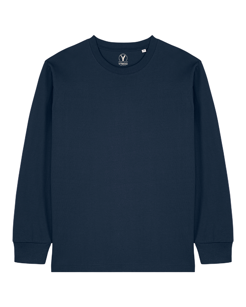 Schweres-YTWOO-Unisex-Langarmshirt-Eco-Fair-Organic-100-Bio-bauwolle-Nachhaltig-Navy-PACK-FRONT