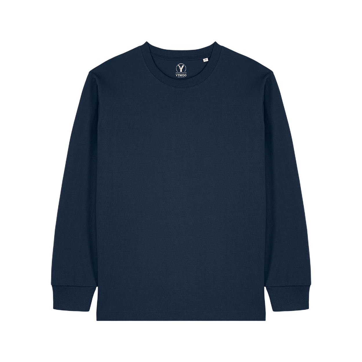 Schweres-YTWOO-Unisex-Langarmshirt-Eco-Fair-Organic-100-Bio-bauwolle-Nachhaltig-Navy-PACK-FRONT