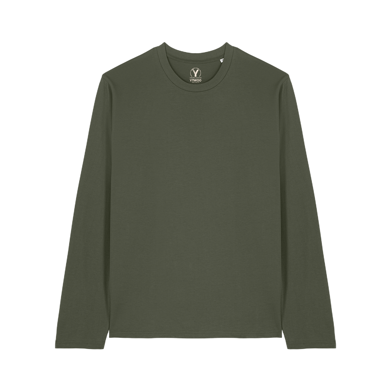 YTWOO-Basic-Unisex-Langarmshirt-100-Bio-Baumwolle-Eco-Fair-produziert-Nachhaltig-Khaki-PACK-FRONT