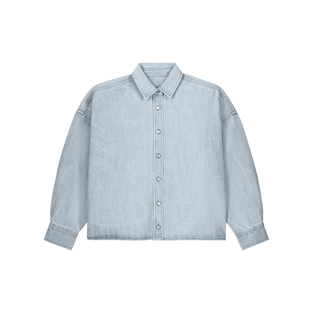 Heavy Denim Damen Overshirt Light Wash – Produktansicht vorne