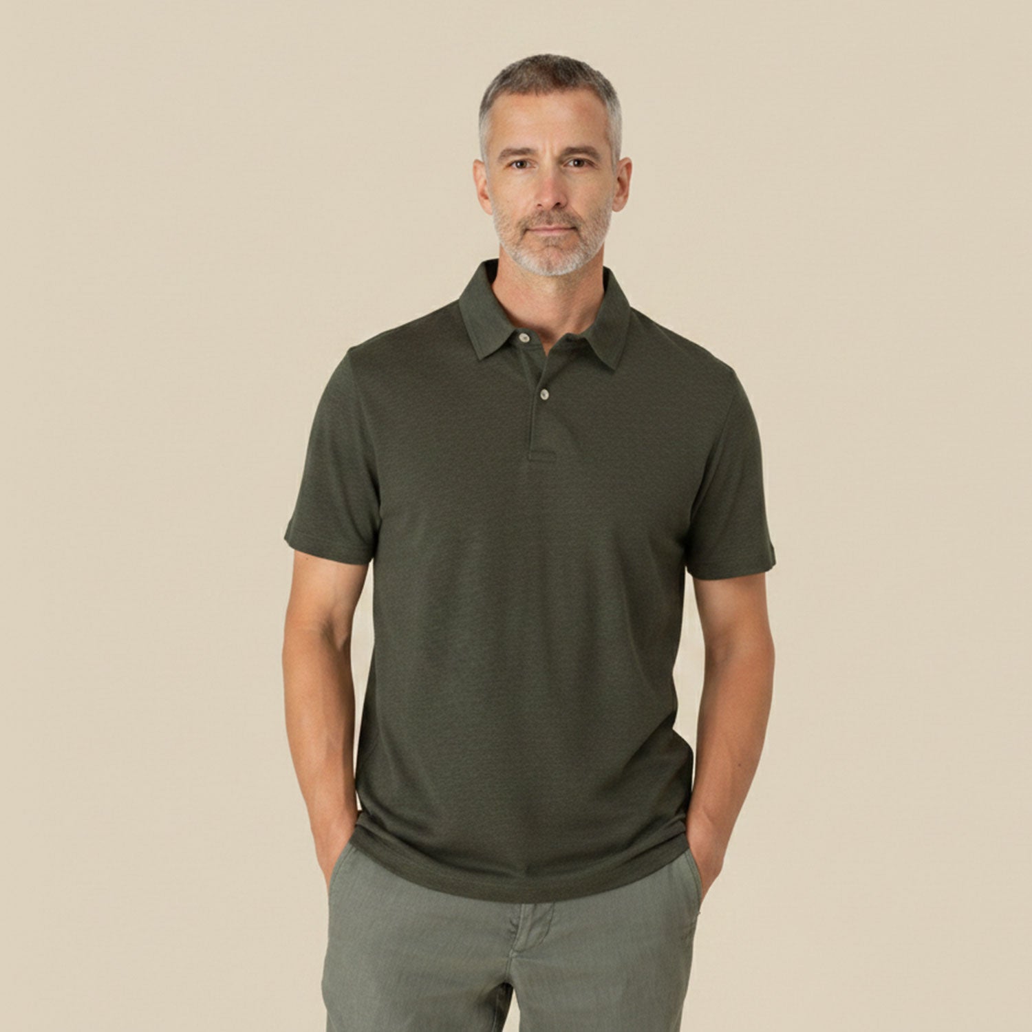 Leichtes Herren Leinen Poloshirt