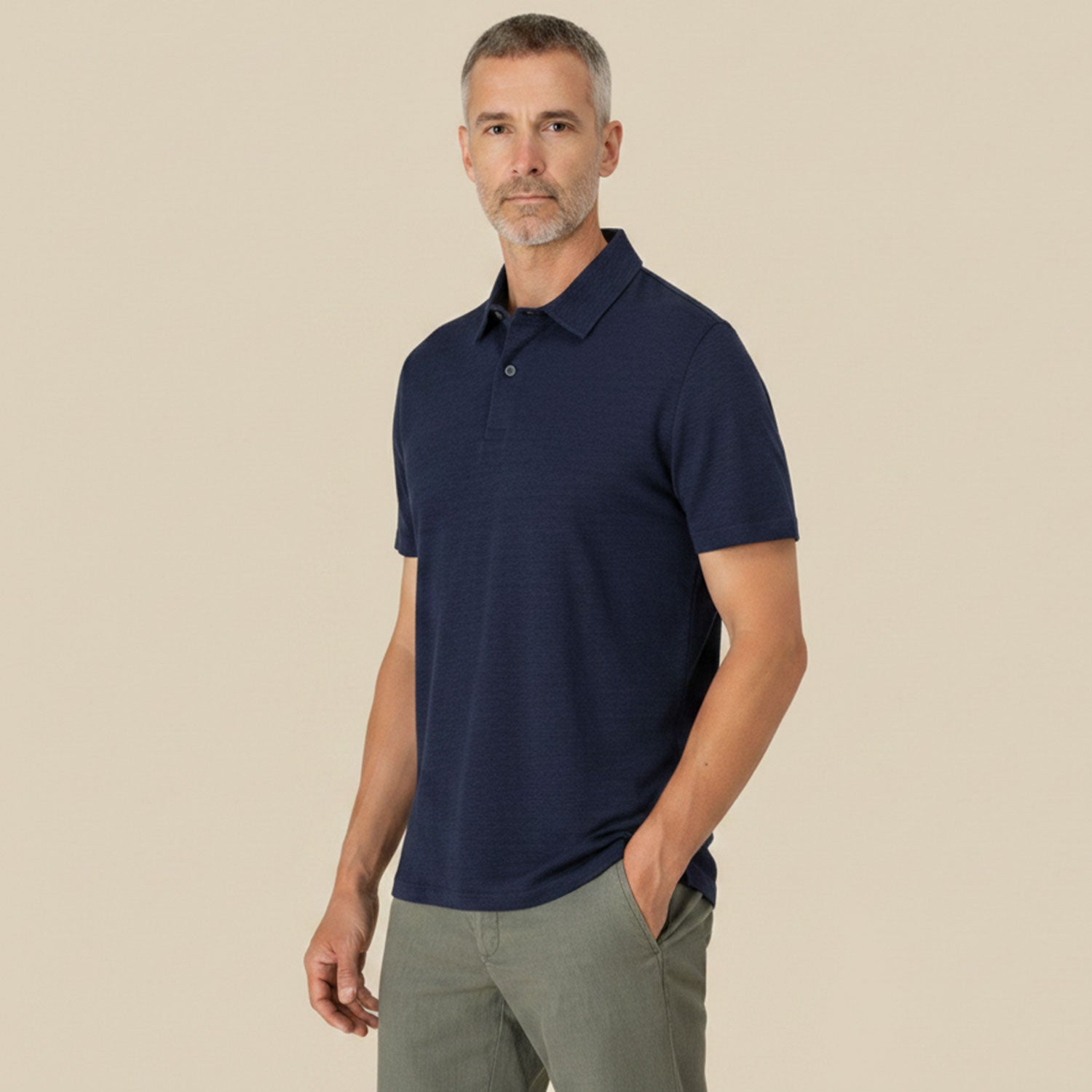 Leichtes Herren Leinen Poloshirt