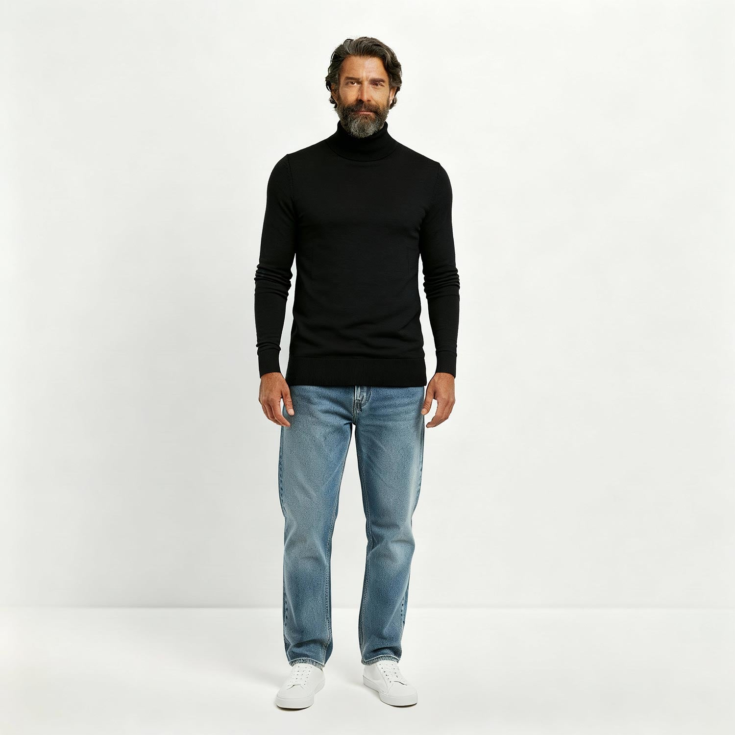 Herren-Merinopullover mit Rollkragen
