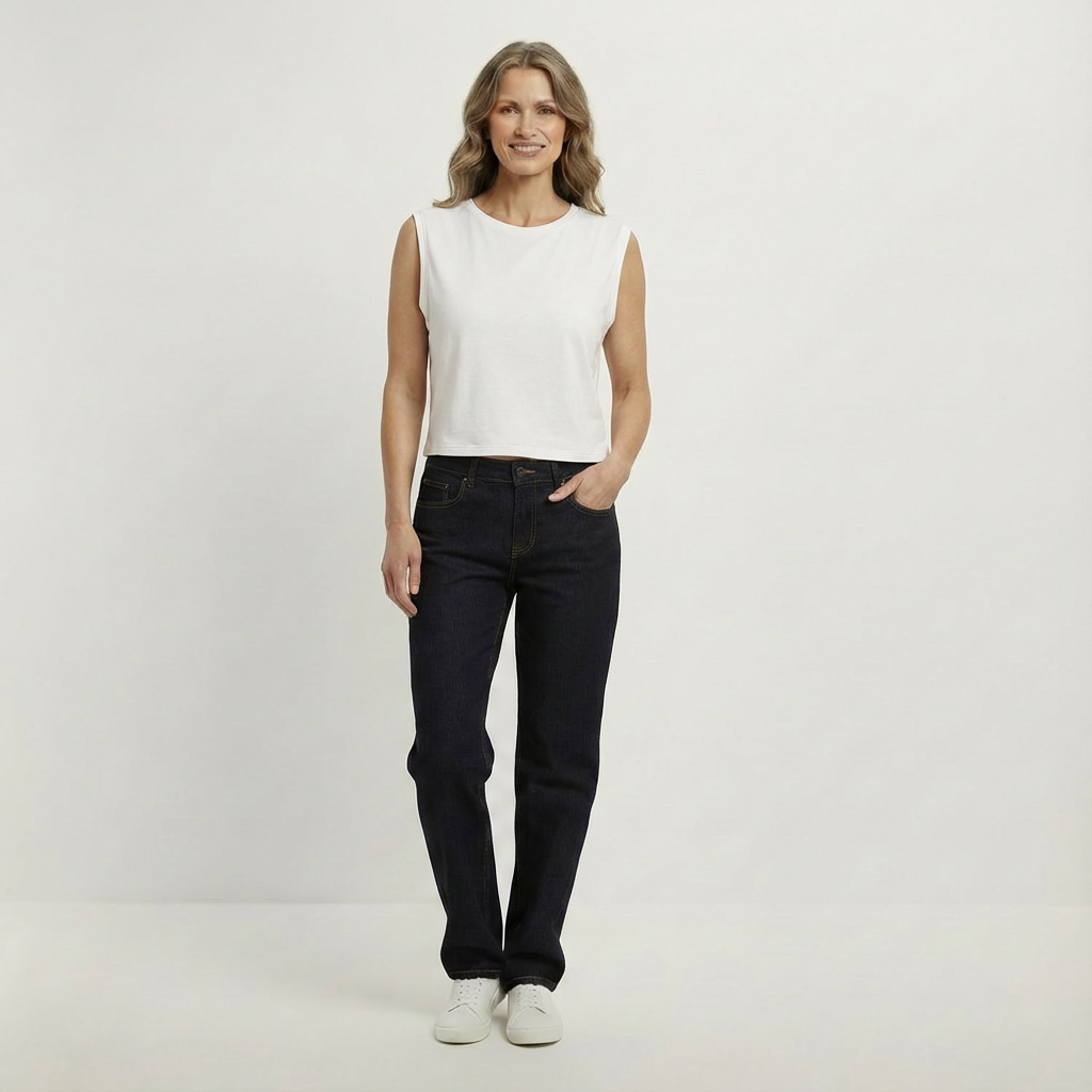 Ärmelloses Damen-Crop-T-Shirt aus Bio-Baumwolle