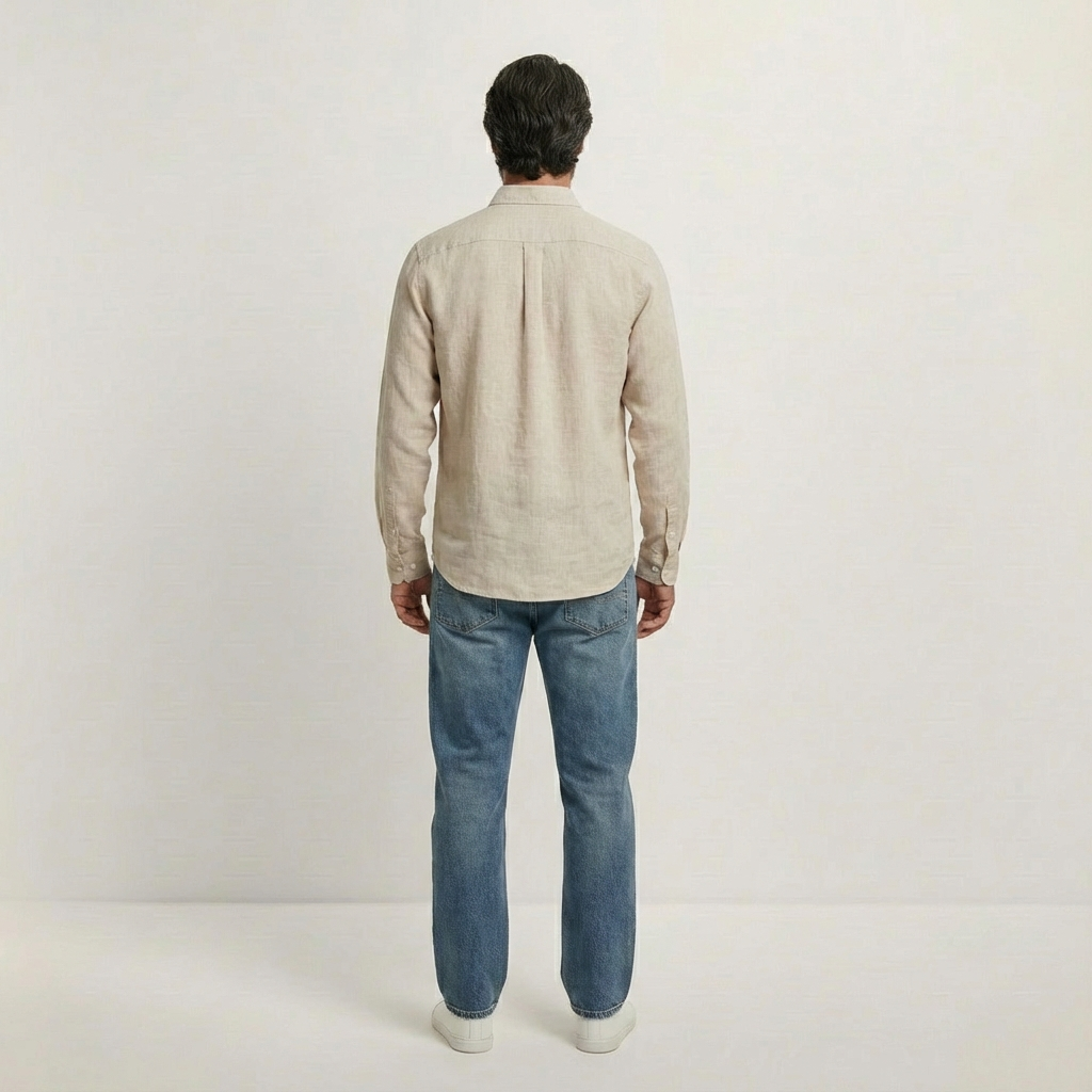 Leinenhemd für Herren aus 100% Leinen mit Kragen