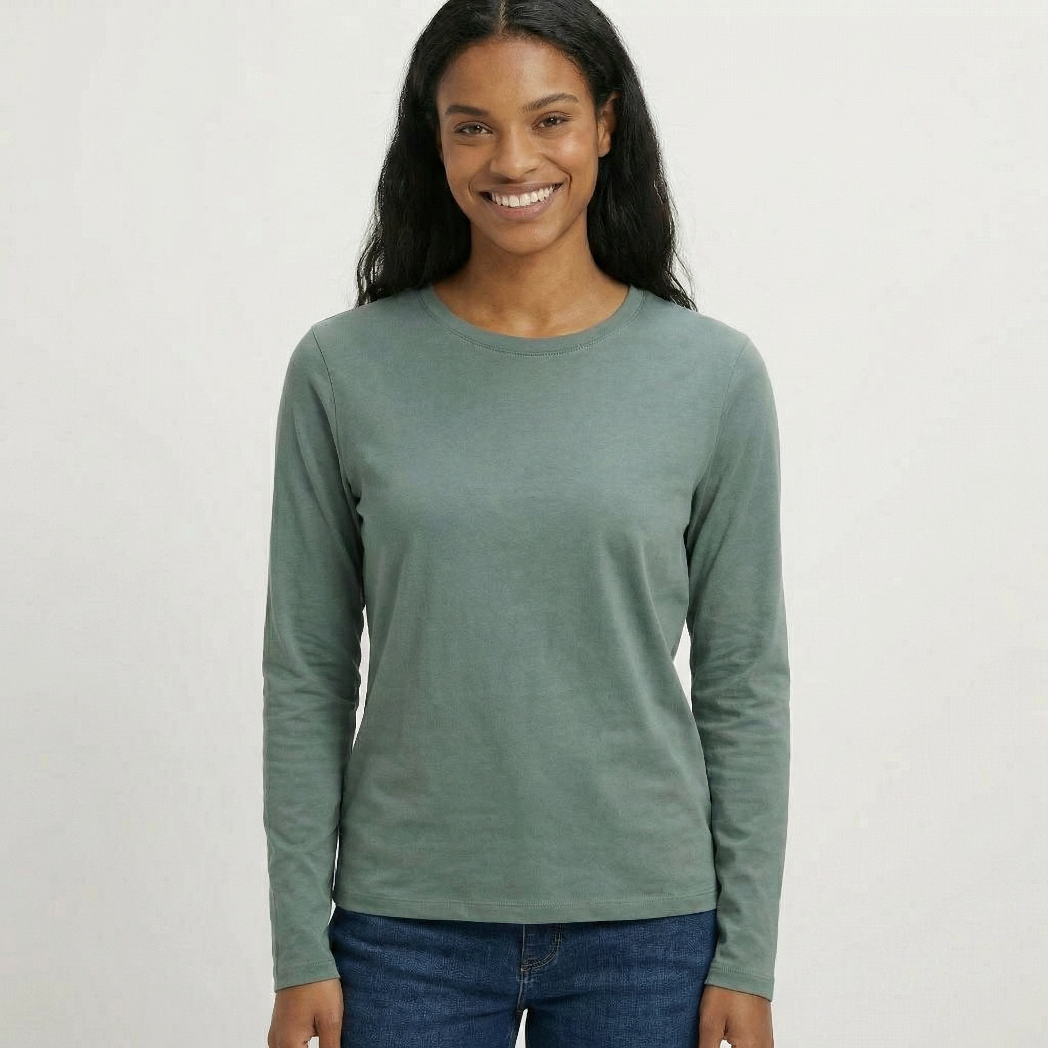 Basic Damen Langarmshirt aus 100% Biobaumwolle