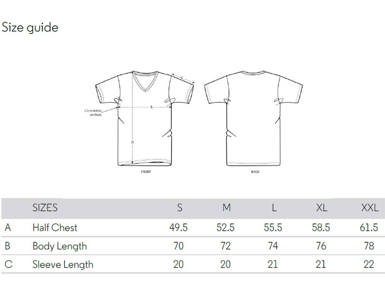 komode-herren-v-tshirt-bio-baumwolle_size-guide