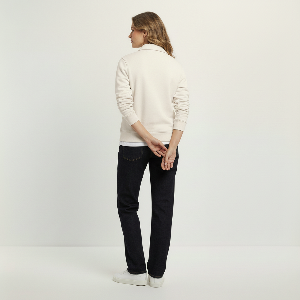 Unisex-Sweatshirt mit Zipper und Polokragen